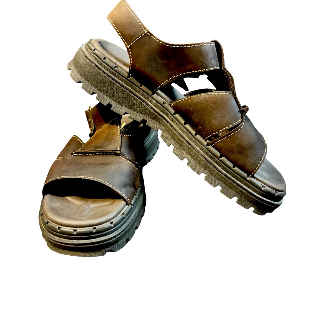 Vintage Skechers Jammers Sandals Sz 8 Womens Y2k 45315 Brown Leather Buckle